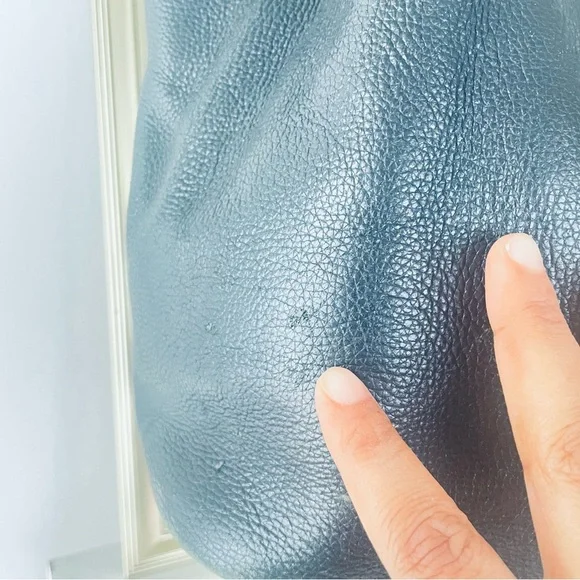 BORSE DATELLI BLACK PEBBLED LEATHER JUMBO SHOULDER BAG MAGNETIC CLOSURE - Picture 8 of 15